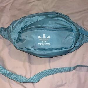 Adidas fanny pack, light blue with two pockets!